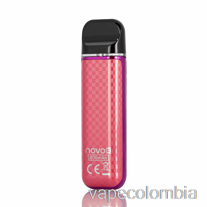 Vape Desechable Smok Novo 3 25w Pod System Fibra De Carbono Rojo Morado